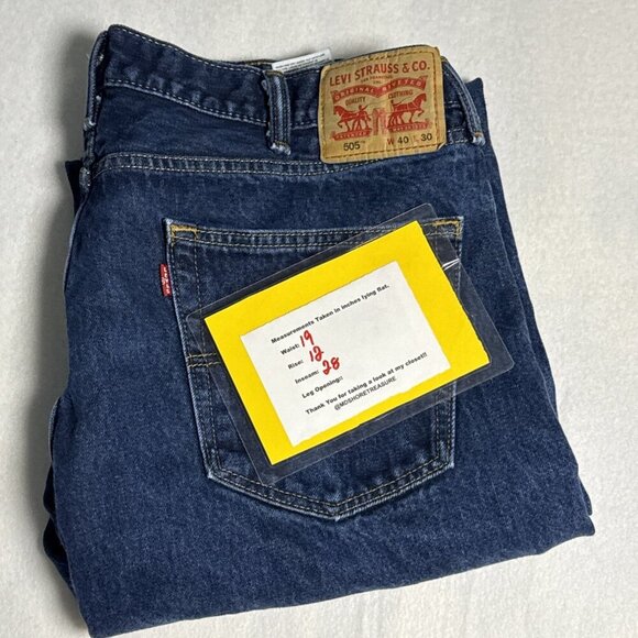 Levis 505 Denim Medium Wash Blue Jeans Men's 40 x 30 Excellent Condition - Picture 9 of 9